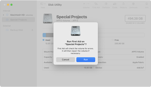 Mac OS's Disk Utility in Action